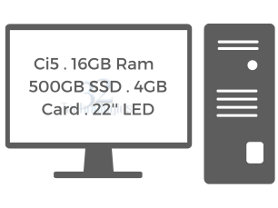 Core i5 . 10th Gen . 16GB Ram . 500GB SSD . 4GB Card . 22'' LED